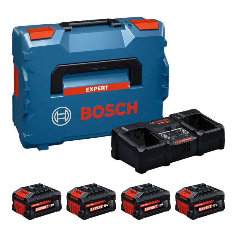 Bosch EXPERT 2x EXBA18V-55 + 2x EXBA18V-80 + EXAL18V2-320 Starter Set 18 V ( 1600A0373Y ) + 2x Akku 5,5 Ah + 2x Akku 8,0 Ah + Ladegerät 16 A + L-Boxx Preis Gesenkt