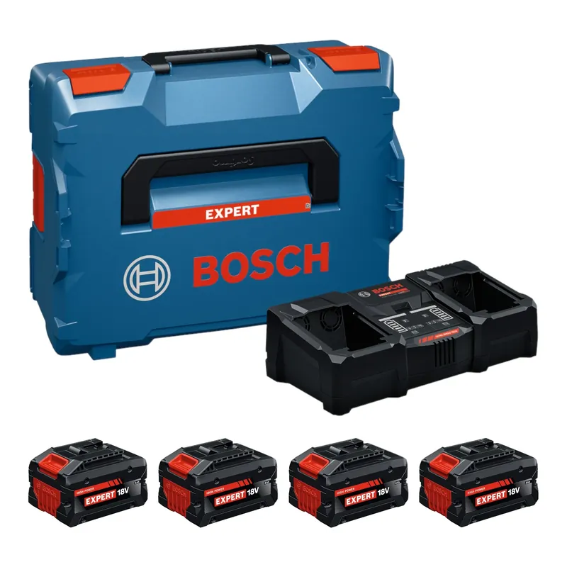 Bosch EXPERT 4x EXBA18V-80 + EXAL18V2-320 Starter Set 18 V + 4x Akku 8,0 Ah + Ladegerät 16 A + L-Boxx Online Kaufen