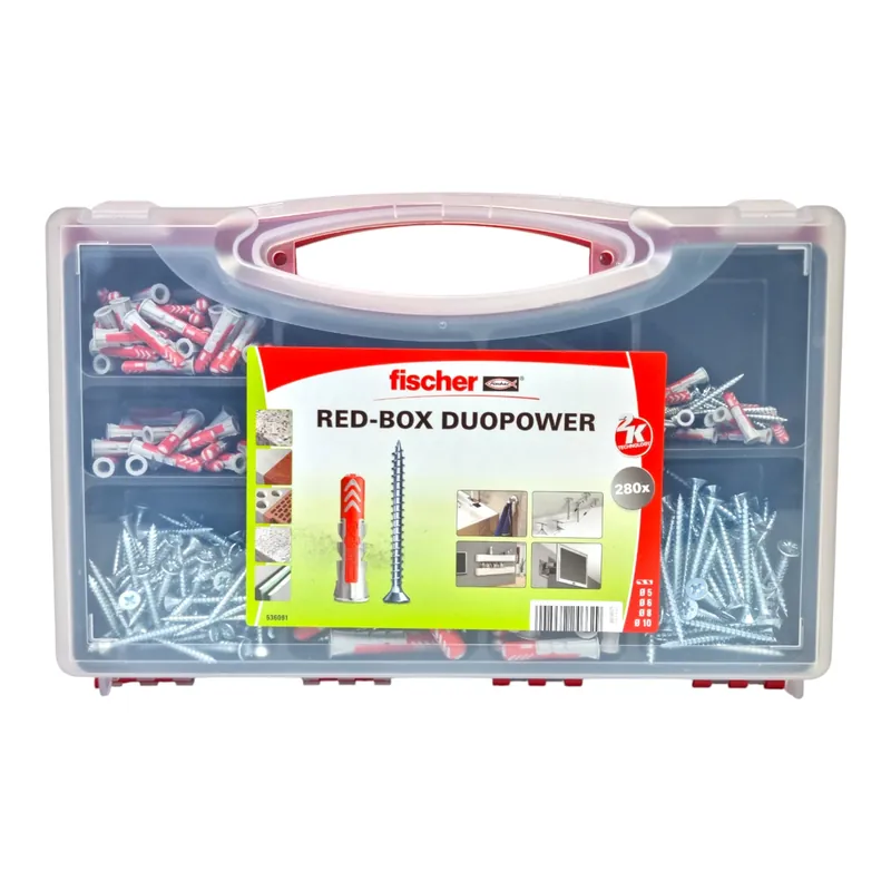 Versand Am Gleichen Tag Fischer Red-Box Duopower + Schrauben Set 280 Stück ( 536091 )