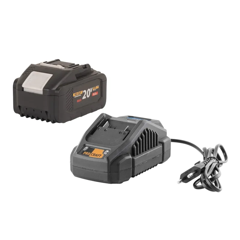 Begrenztes Angebot Procraft Starter Pack 20 V 20/2.4A Ladegerät + 1x 20/8 Akku 8,0 Ah