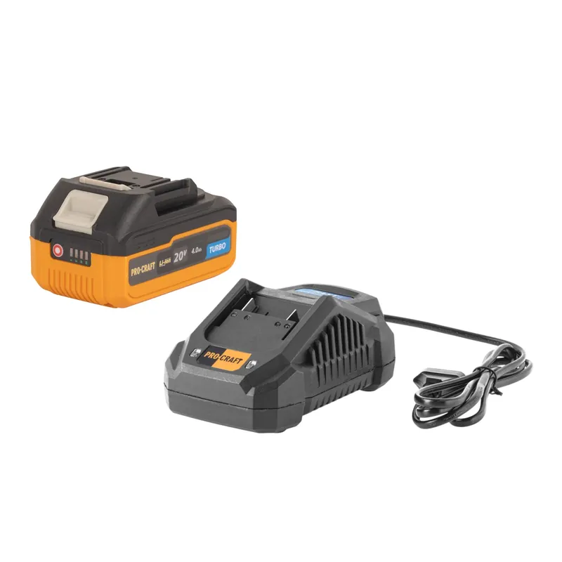 Mega-Angebot Procraft Starter Set 20 V 20/4A Schnell Ladegerät + 1x 20/4 Turbo Akku 4,0 Ah