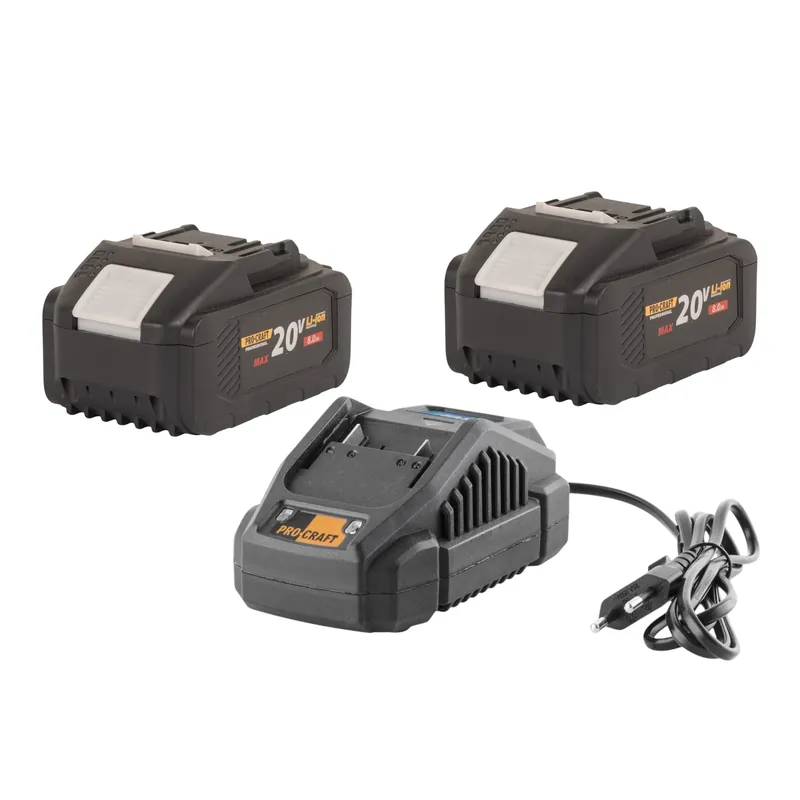 Procraft Starter Pack 20 V 20/2.4A Ladegerät + 2x 20/8 Akku 8,0 Ah Kracherpreis