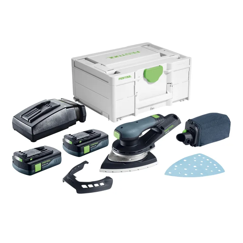 Festool DTSC 200-Basic Akku Deltaschleifer 18 V 145 x 195 mm Brushless + 2x Akku 3,0 Ah + Ladegerät + Systainer Knallerangebot