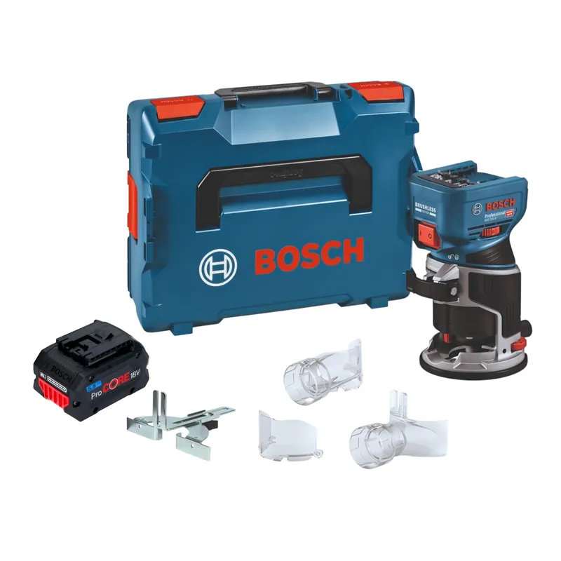 Bosch GKF 18V-8 Professional Akku Kantenfräse 18 V 8,0 mm Brushless + 1x ProCORE Akku 5,5 Ah + L-Boxx - ohne Ladegerät Nur Heute