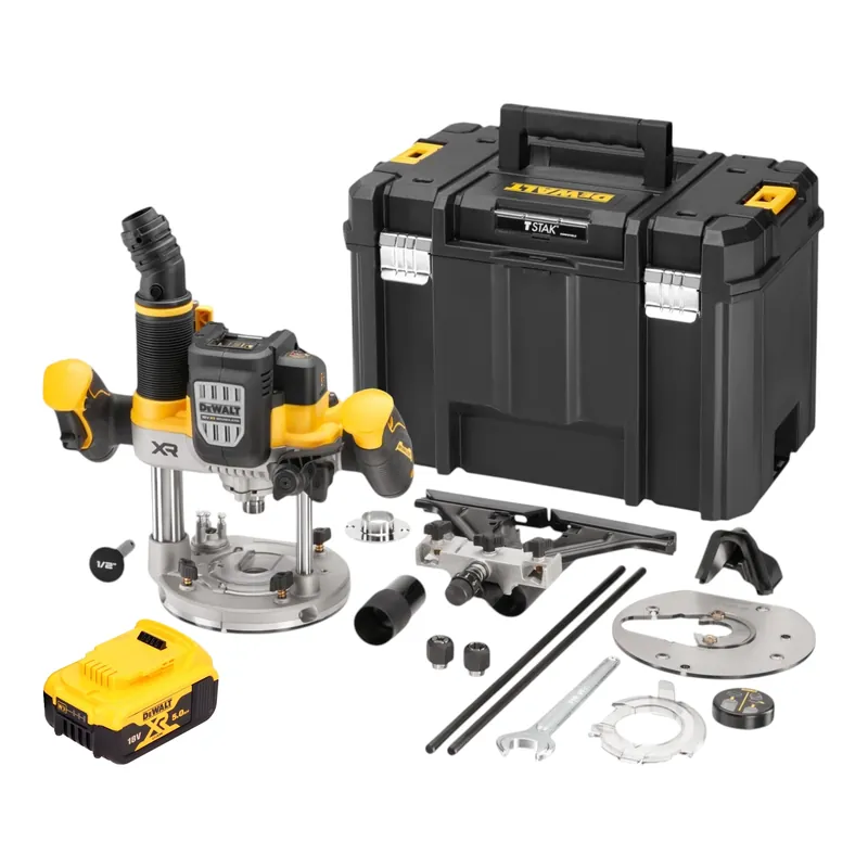DeWalt DCW 620 NT Akku Oberfräse 18 V 12 mm Brushless + 1x Akku 5,0 Ah + TSTAK - ohne Ladegerät Nur Heute
