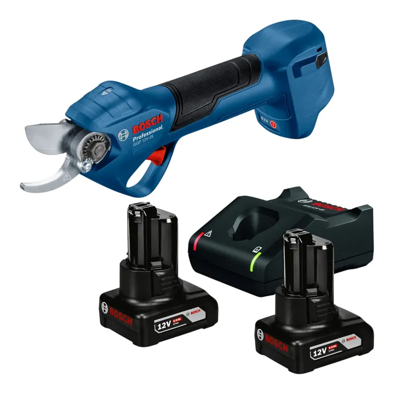 Bosch GGP 12V-25 Akku Gartenschere 12 V 25 mm Brushless + 2x Akku 6,0 Ah + Ladegerät Preisknaller