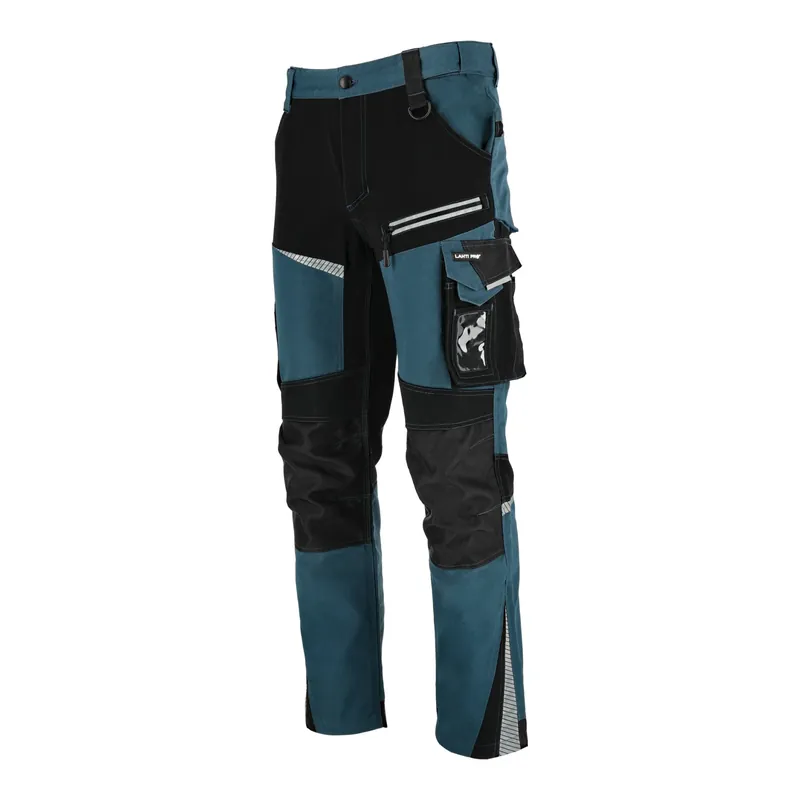 Garantierte Lieferung LAHTI PRO Arbeitshose mit Stretch Einsätzen Slim-Fit Größe S ( L4054101 ) türkis schwarz