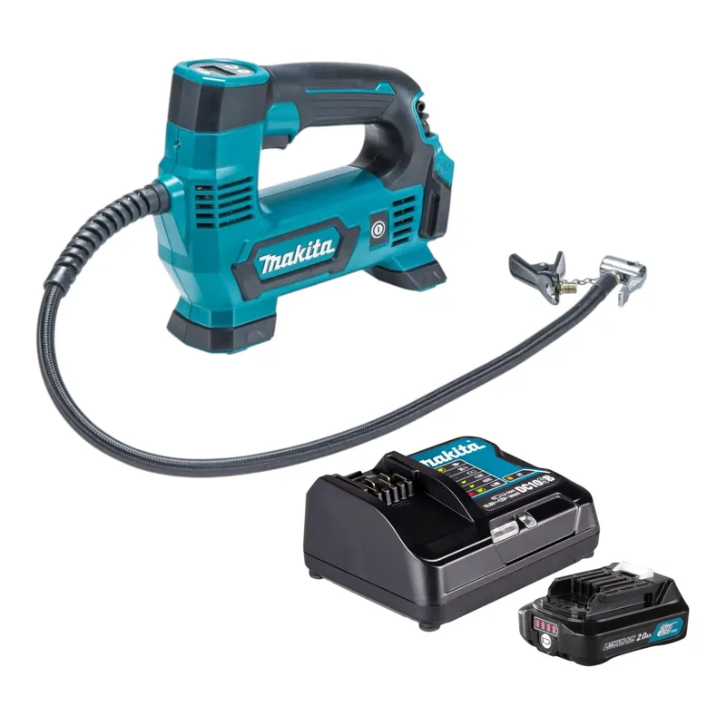 Preisreduziert Makita MP 100 DSA1 Akku Kompressor 12 V max. 8,3 bar + 1x Akku 2,0 Ah + Ladegerät