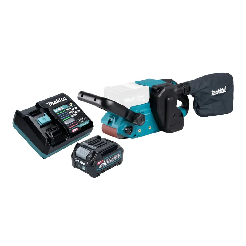 Makita BS 001 GA101 Akku Bandschleifer 40 V max. 76 x 533 mm Brushless + 1x Akku 2,0 Ah + Ladegerät Nur Für Kurze Zeit