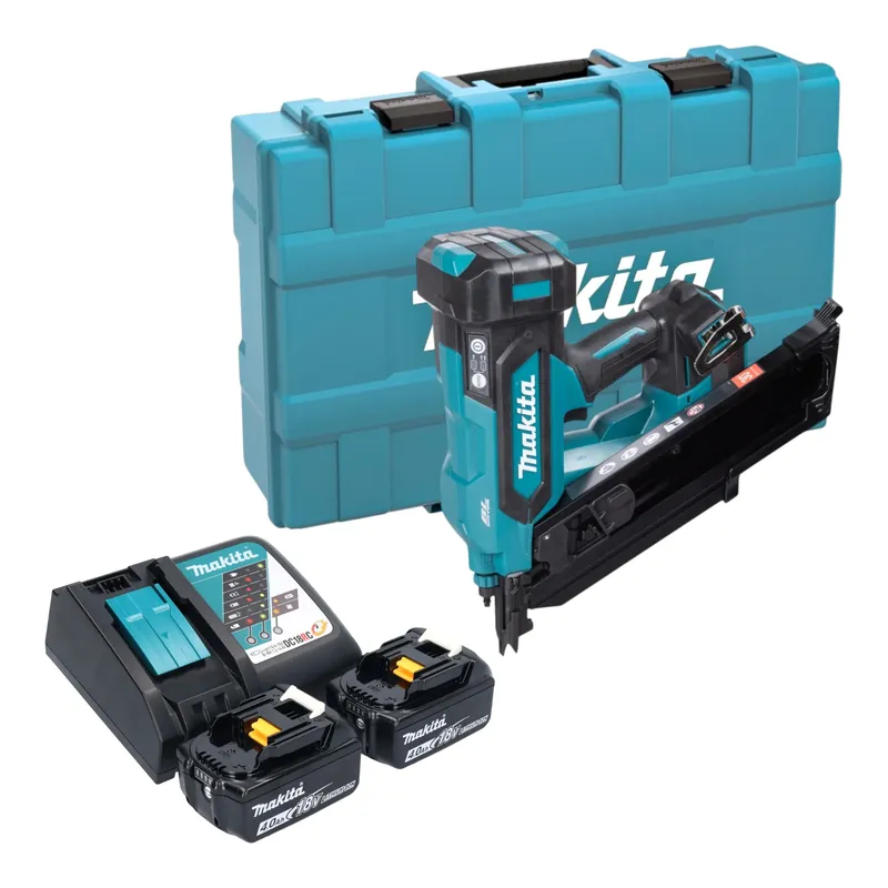 Makita DBN 900 RMK Akku Streifennagler 18 V 50 - 90 mm Brushless + 2x Akku 4,0 Ah + Ladegerät + Koffer Markenprodukt