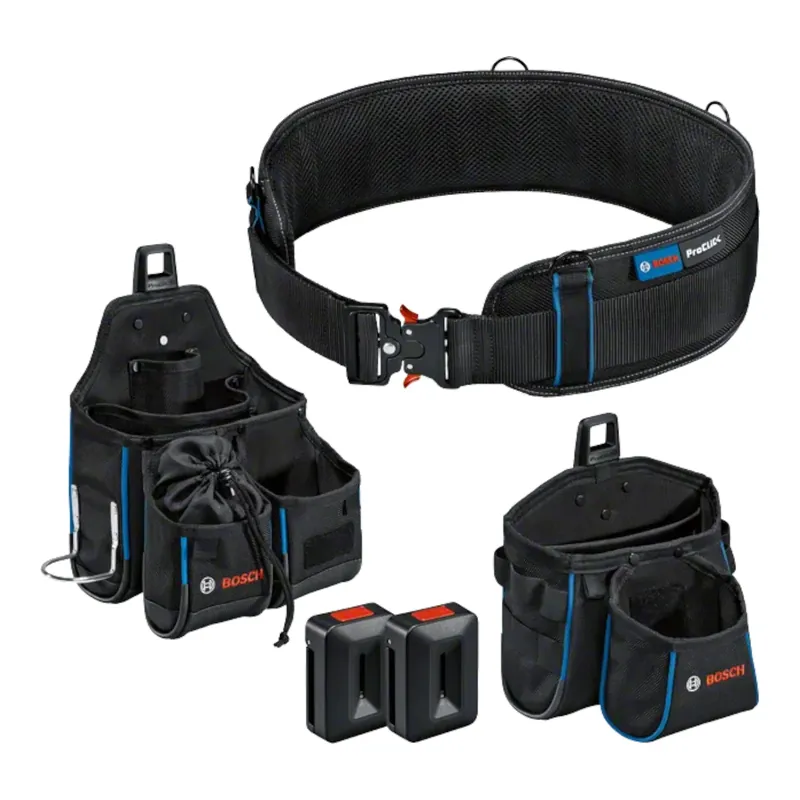 Zertifiziert Bosch Werkzeug Set ( 1600A0265P ) mit Gürtel 93 + GWT 4 Werkzeugtasche + GWT 2 Werkzeugtasche + 2x ProClick Holder