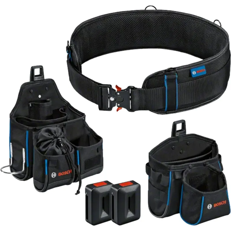 Bosch Werkzeug Set ( 1600A0265R ) mit Gürtel 108 + GWT 4 Werkzeugtasche + GWT 2 Werkzeugtasche + 2x ProClick Holder Direktkauf