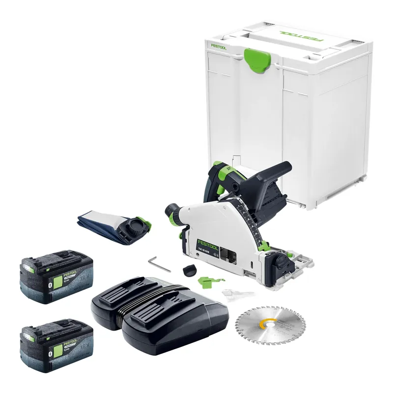 Festool TSC 55 KEB-Basic Akku Tauchsäge 18 / 36 V 160 mm Brushless + 2x Akku 5,0 Ah + Doppelladegerät + Systainer Schneller Versand