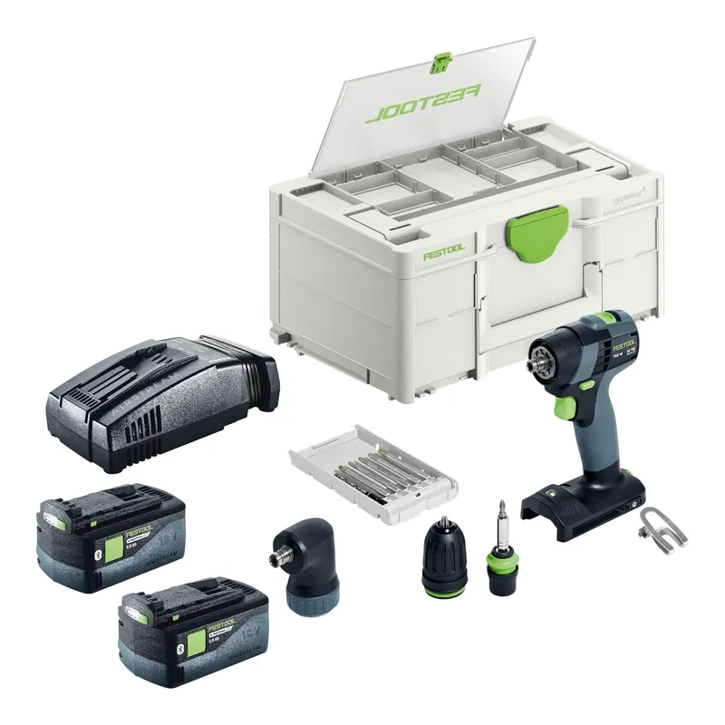 Direktkauf Festool TXS 18-Basic-Set Akku Bohrschrauber 18 V 40 Nm Brushless + 2x Akku 5,0 Ah + Schnellladegerät + Systainer