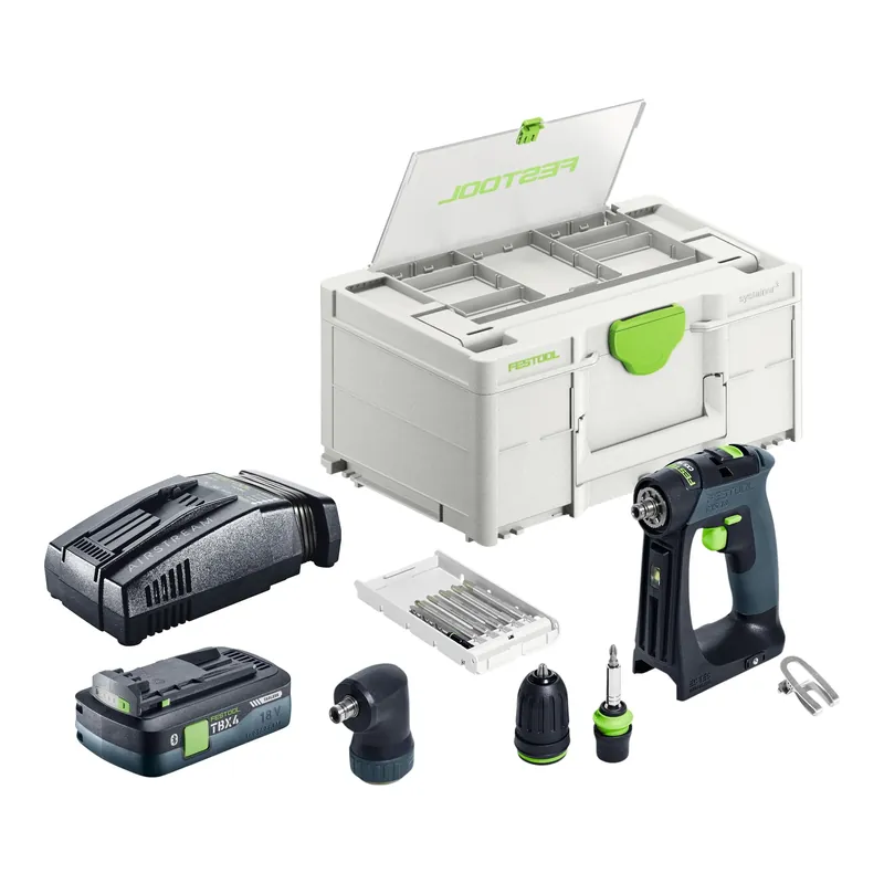 Festool CXS 18-Basic-Set Akku Bohrschrauber 18 V 40 Nm Brushless + 1x Akku 4,0 Ah + Schnellladegerät + Systainer Sichere Zahlung