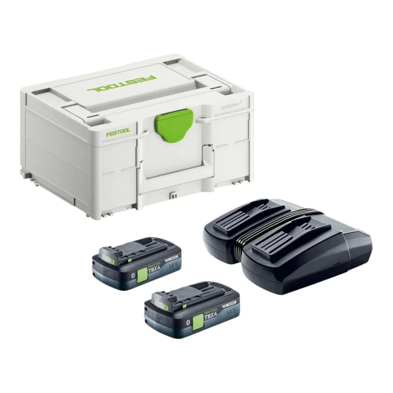 Festool Energie Set SYS 18V 2xTBX4/TCL6DUO ( 578819 ) mit 2x BP 18 TBX 4 C-ASI Akku 18 V 4,0 Ah + TCL 6 DUO Doppel Ladegerät + Systainer Neue Ware