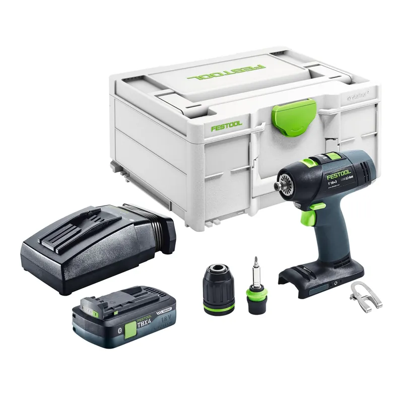 Festool T 18+3-Basic Akku Bohrschrauber 18 V 50 Nm Brushless + 1x Akku 4,0 Ah + Ladegerät + Systainer Nur Heute