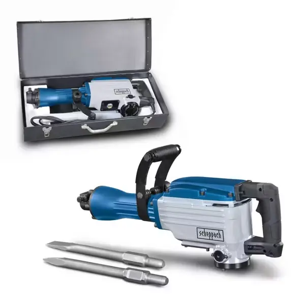 Sonderaktion Abbruchhammer AB1600 Scheppach - 1600W | 50J Schlagkraft | 30mm SDS Hex | Anti Vibration | inkl. Spitz- und Flachmeißel