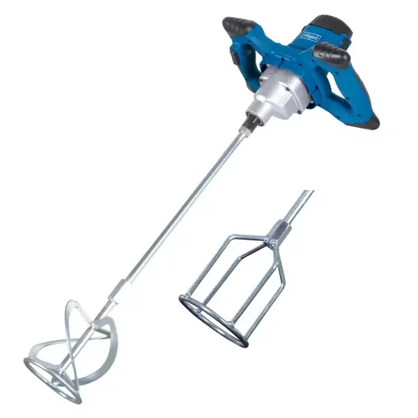 Handrührgerät PM1200 Scheppach - 1200W | bis 700 min-1 Drehzahlregulierung | Mörtel | Putz | Farbe | inkl. Mörtelquirl u. Farbquirl Finale Aktion