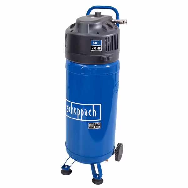 Kompressor stehend HC51V scheppach - 1500W | 10 bar | 50L Kessel | Schnellanschlusskupplung | ölfrei & wartungsarm Jetzt Bestellen