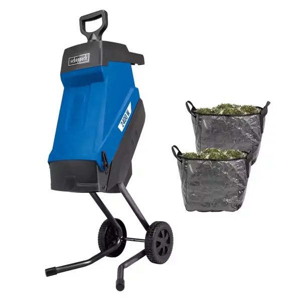 Top-Seller Elektrohäcksler GS55 Scheppach - 2400W | 45L Fangsack | 45mm Schnittstärke | inkl. große Räder