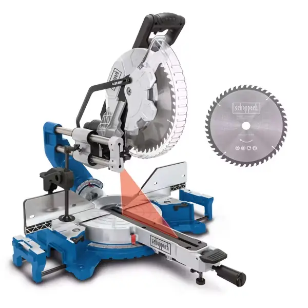 Markenprodukt Kapp-Zugsäge HM305SL Scheppach- Schnitthöhe 180 x 340mm | Laser | Softstart | Posaunenauszug