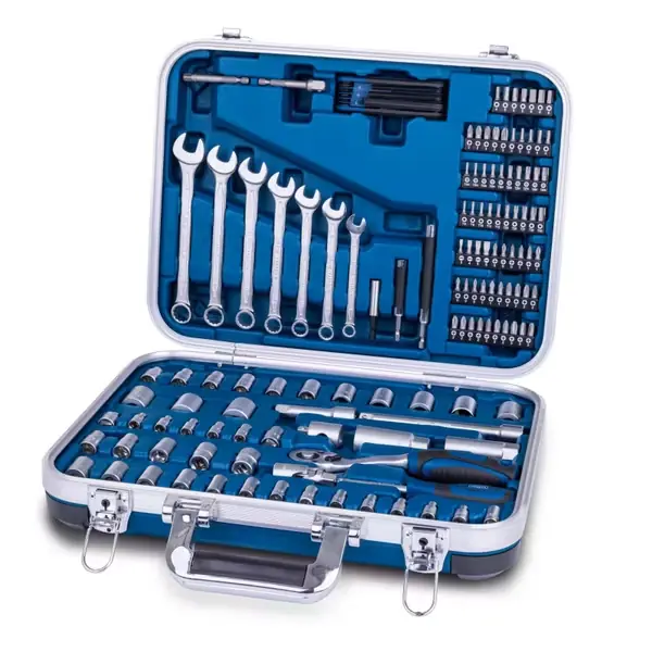 Werkzeugkoffer TB170 Scheppach - 135-tlg Werkzeug Set | Werkzeugkiste gefüllt | Steckschlüsselsatz Heißes Angebot