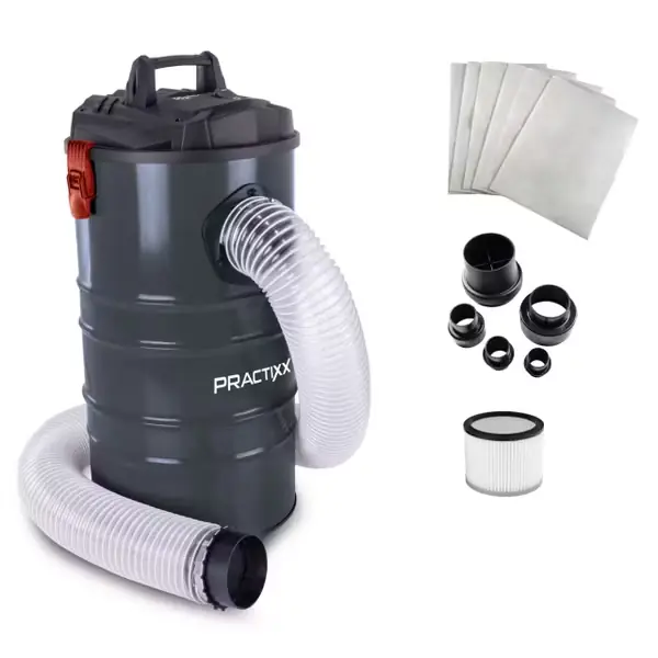 Absauganlage PX-AS-100 Practixx -1200W | Luftleistung 215 m³/h | 65L Füllmenge Metallbehälter | 2m Schlauch Ø100mm | inkl. Filterpatrone Preiswert