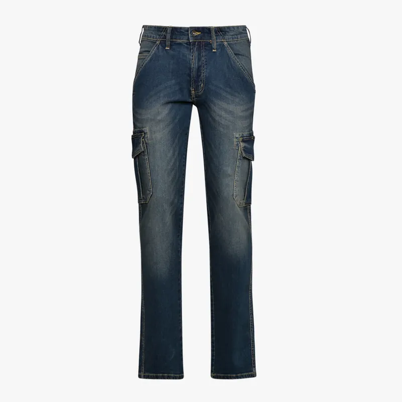 Expressversand Pantaloni jeans elasticizzati Diadora "stone cargo denim" colore blu