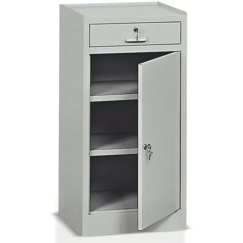 Schneller Versand Armadietto anta battente 2 piani regolabili 1 cassetto mm.500x400x1000 Tecnotelai E375
