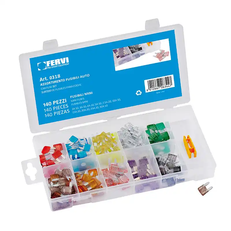 Sonderangebot Assortimento 140 fusibili auto Fervi 0318