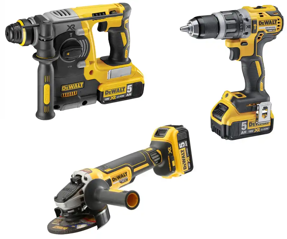 Schnäppchen Power Kit DeWalt Tassellatore Smerigliatrice Avvitatore 5AH Set DCK353P4T-IT