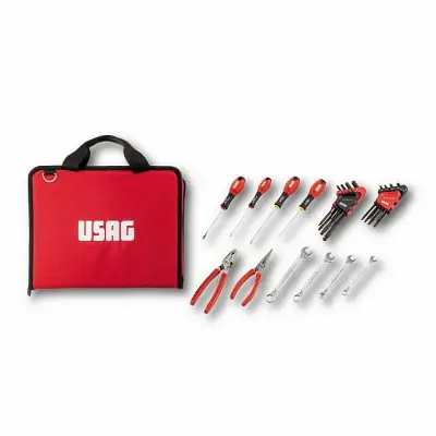 Schneller Versand Borsa pieghevole con assortimento 27 utensili MOTO Usag 007 FBM