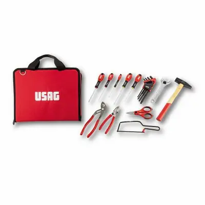 Borsa pieghevole con assortimento 20 utensili manutenzione Usag 007 FBI Wochenendangebot