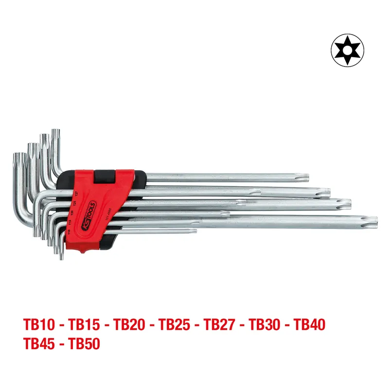 Torx-Winkelstiftschlüssel-Satz mit Bohrung, XL, 9-tlgTB10-TB50 Markenware