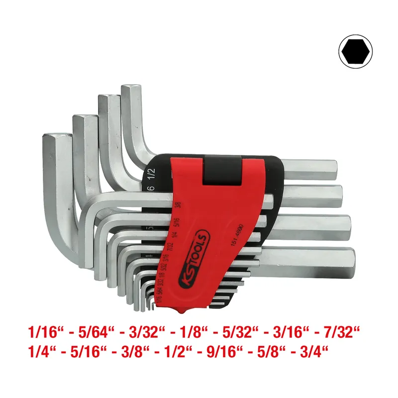 Innensechskant-Winkelstiftschlüssel-Satz, im Klapphalter,14-tlg1/16"-3/4" Ausverkauf