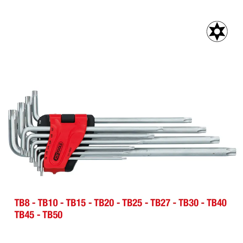 Schnäppchen Torx-Winkelstiftschlüssel-Satz mit Bohrung, XL, 10-tlgTB8-TB50