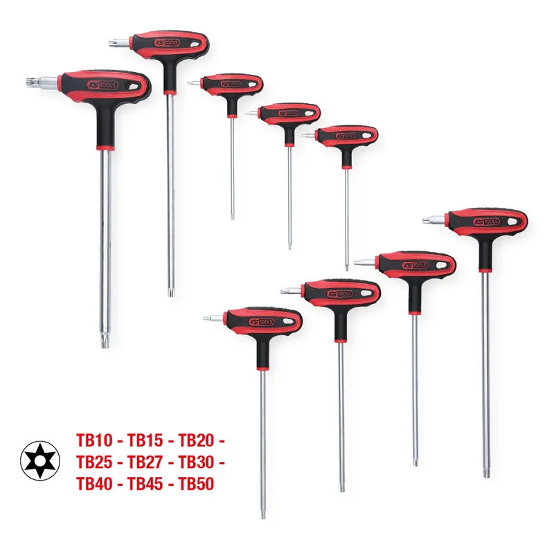 T-Griff-Schlüssel-Satz, Torx mit Bohrung,9-tlgTB10-TB50 Neuheit