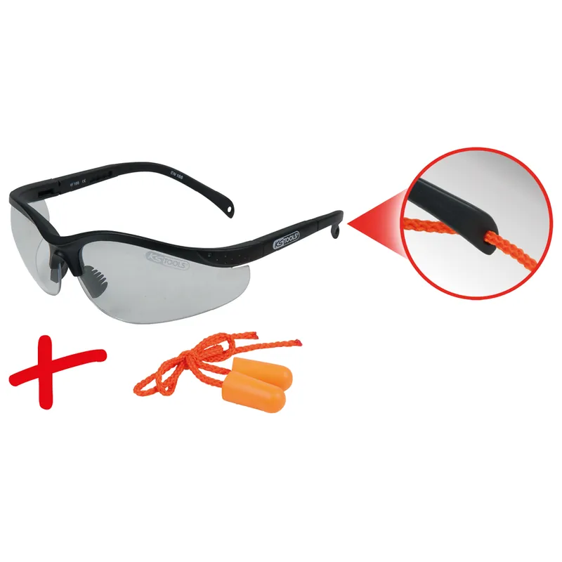 Zertifiziert Schutzbrille-transparent, mit Ohrstöpsel