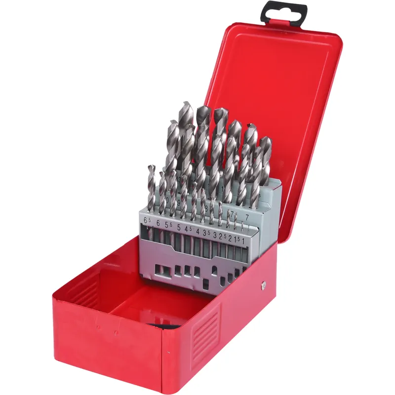Preisreduziert HSS-G Spiralbohrer-Satz, Stahlblechkassette, 25-tlg 1-13mm