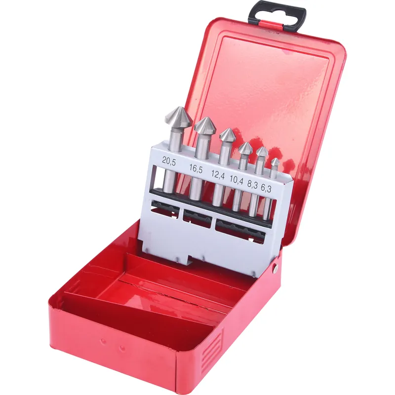 Sonderangebot HSS Kegel- und Entgratsenker-Satz, Stahlblechkassette 6-tlg