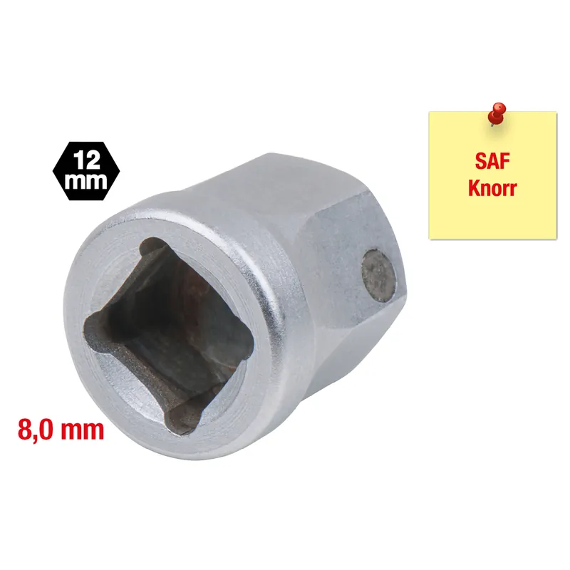 Spezialeinsatz 4-kant mit Magnet, 8,0 mm, für SAF und Knorr Sättel Highlight