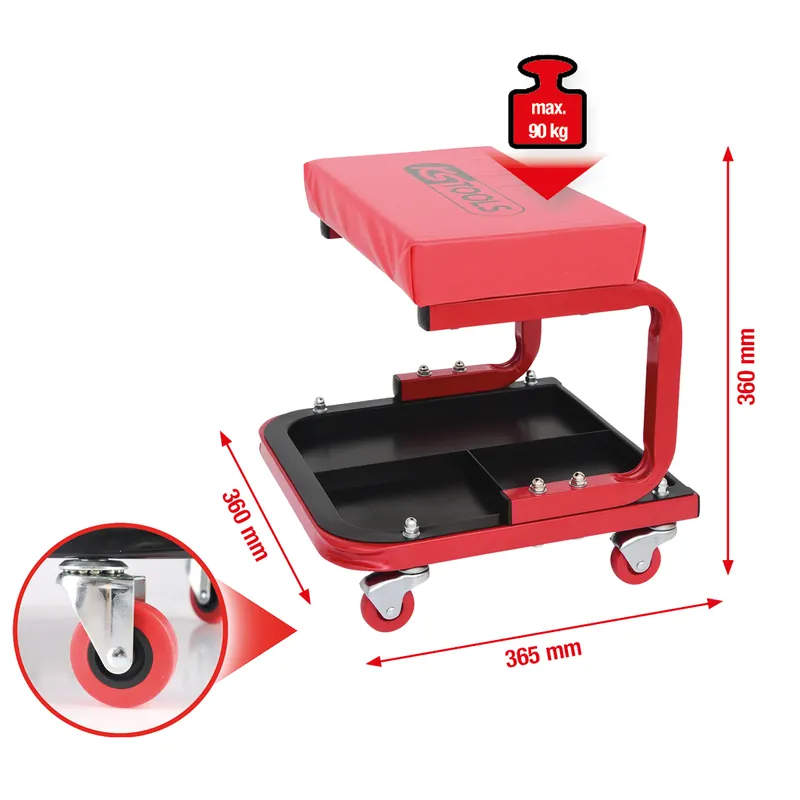 Fahrbarer Hocker, L365xB360xH360mm Must-Have