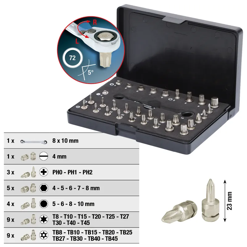 Zertifiziert Micro Bit-Satz, 32-tlg