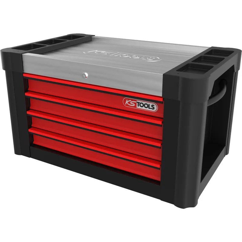 PERFORMANCEplus P10TC SCHWARZ/ROT Werkstattwagenaufsatz mit 4 Schubladen Expressversand