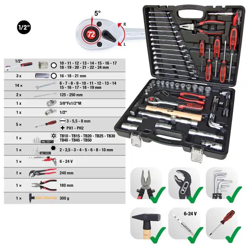 1/2" Universal-Werkzeug-Satz, 47-tlg Top-Angebot